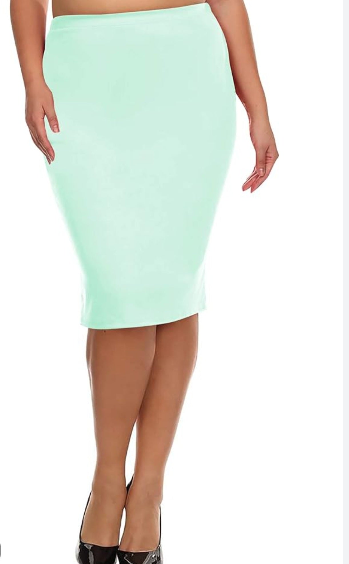 Teal Color Pencil Skirt by Zenana