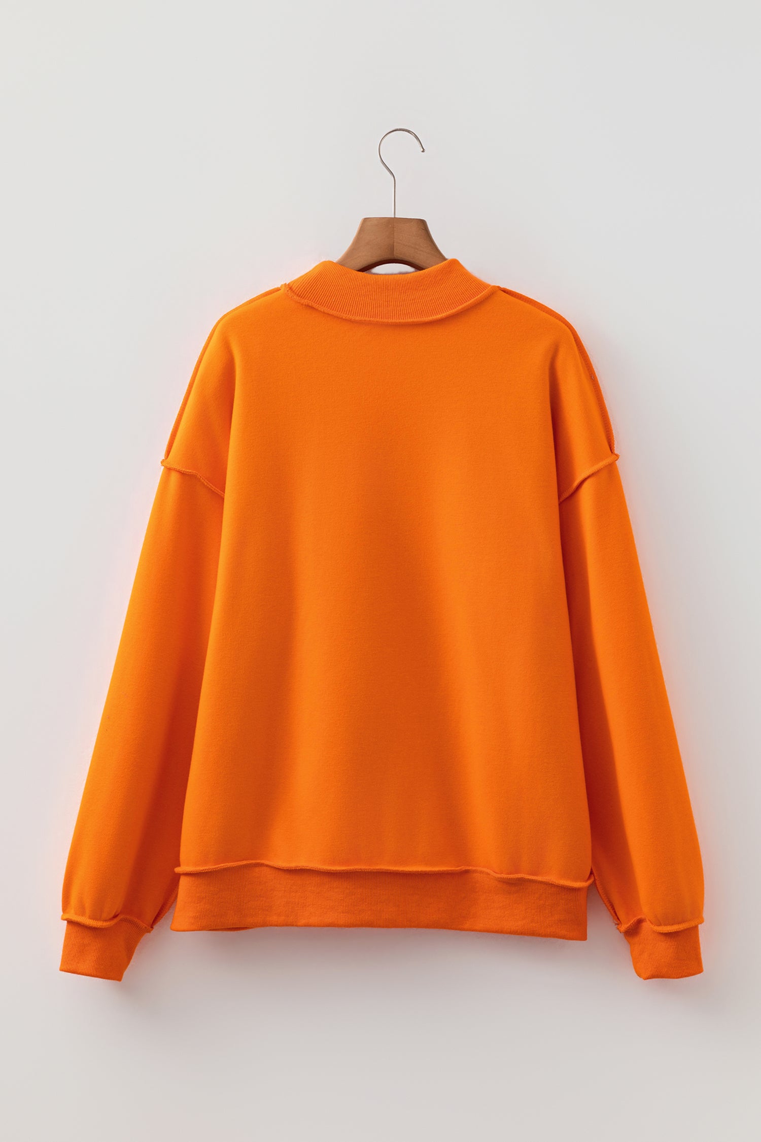Carrot Oversize Drop Shoulder Reversible Mock Neck Sweatshirt