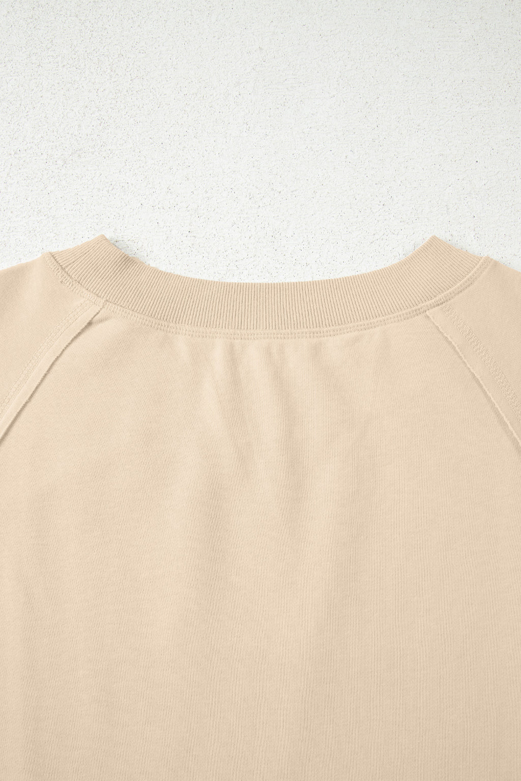 Beau Blue Solid Color Raw Seam Patchwork Baggy Sweatshirt