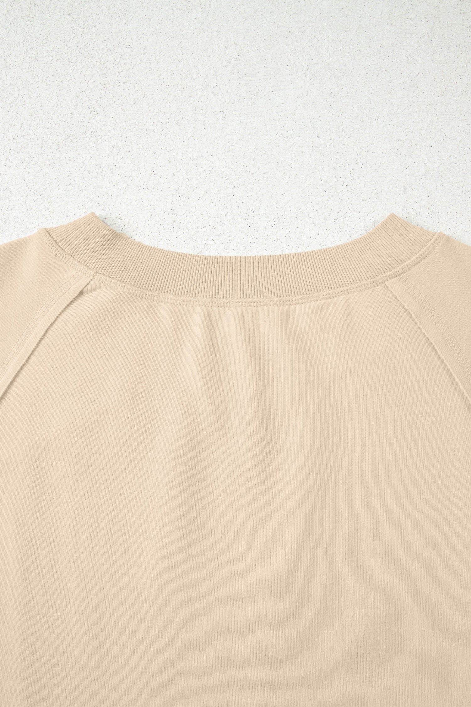 Beau Blue Solid Color Raw Seam Patchwork Baggy Sweatshirt