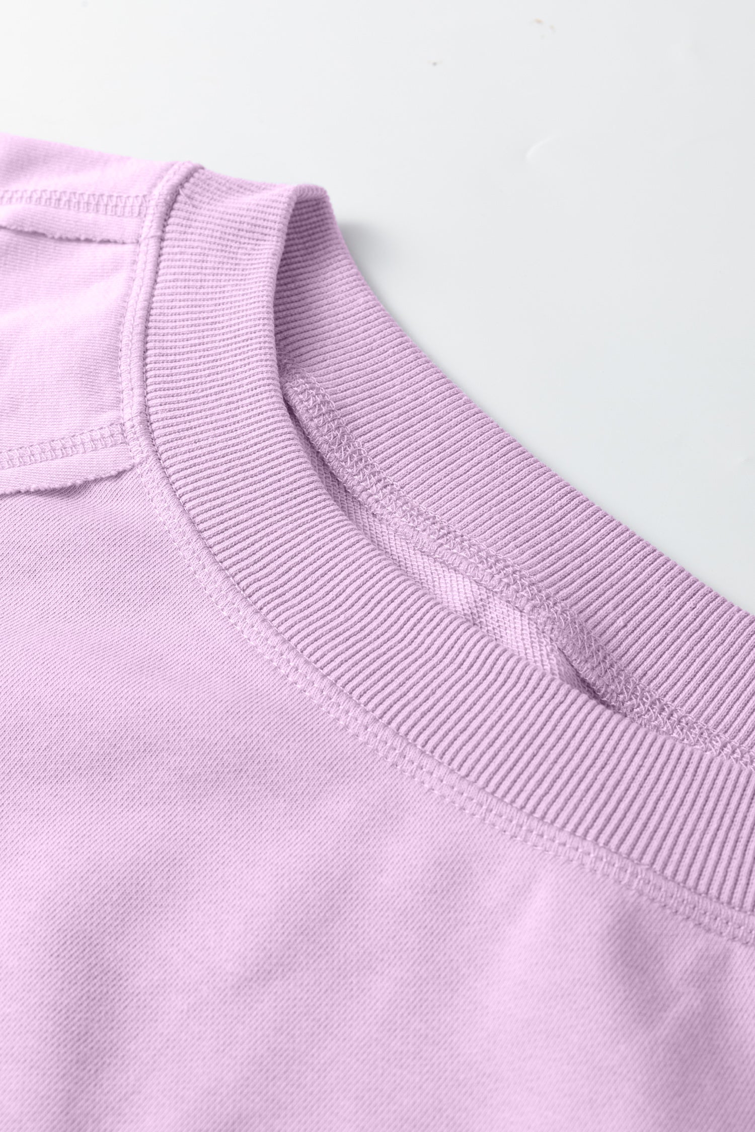 Beau Blue Solid Color Raw Seam Patchwork Baggy Sweatshirt