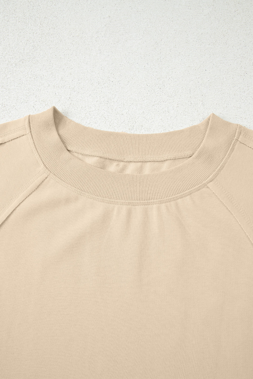 Beau Blue Solid Color Raw Seam Patchwork Baggy Sweatshirt