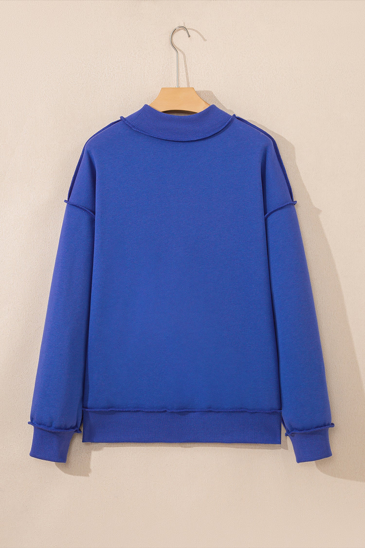 Carrot Oversize Drop Shoulder Reversible Mock Neck Sweatshirt