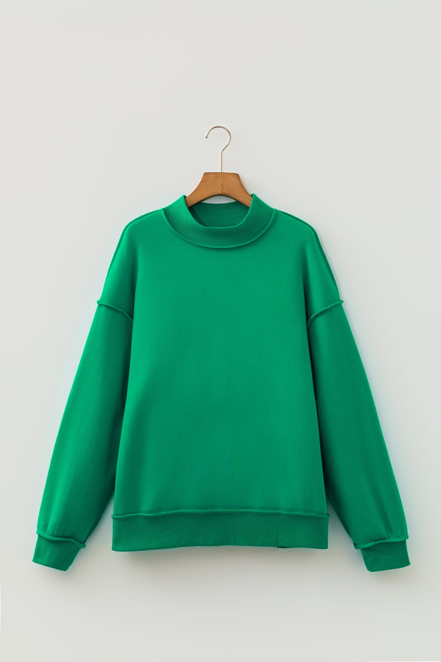 Carrot Oversize Drop Shoulder Reversible Mock Neck Sweatshirt