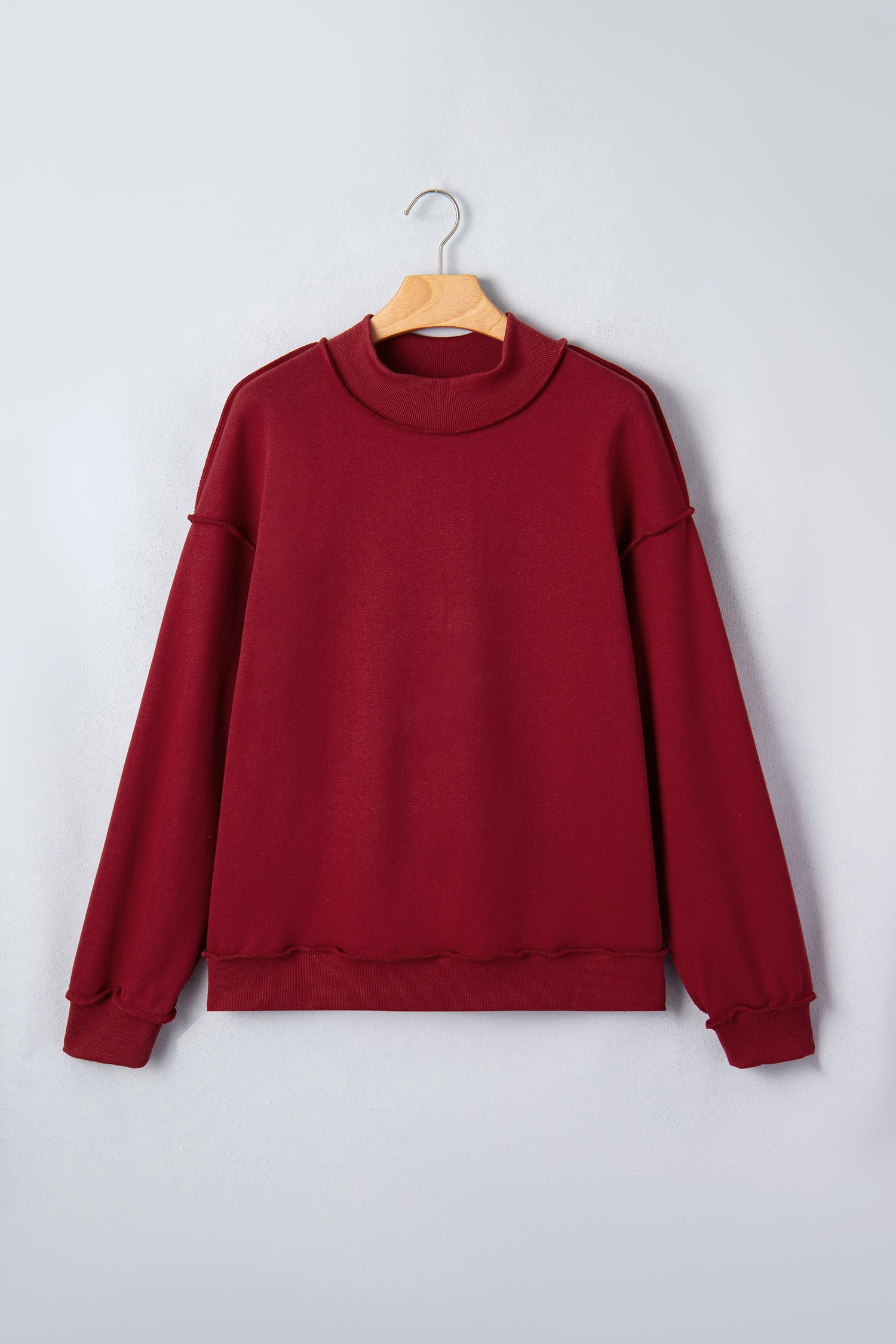 Carrot Oversize Drop Shoulder Reversible Mock Neck Sweatshirt