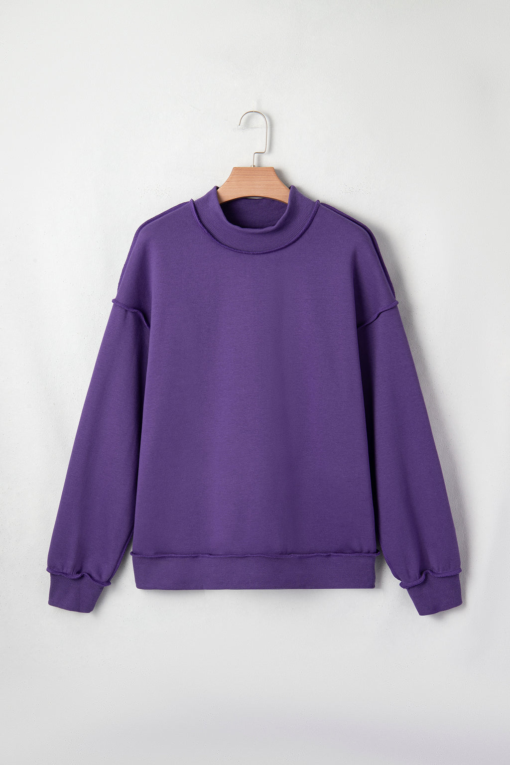 Carrot Oversize Drop Shoulder Reversible Mock Neck Sweatshirt