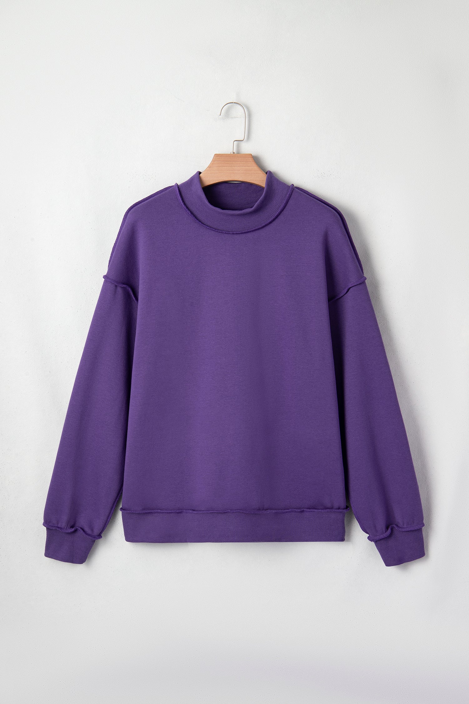 Carrot Oversize Drop Shoulder Reversible Mock Neck Sweatshirt
