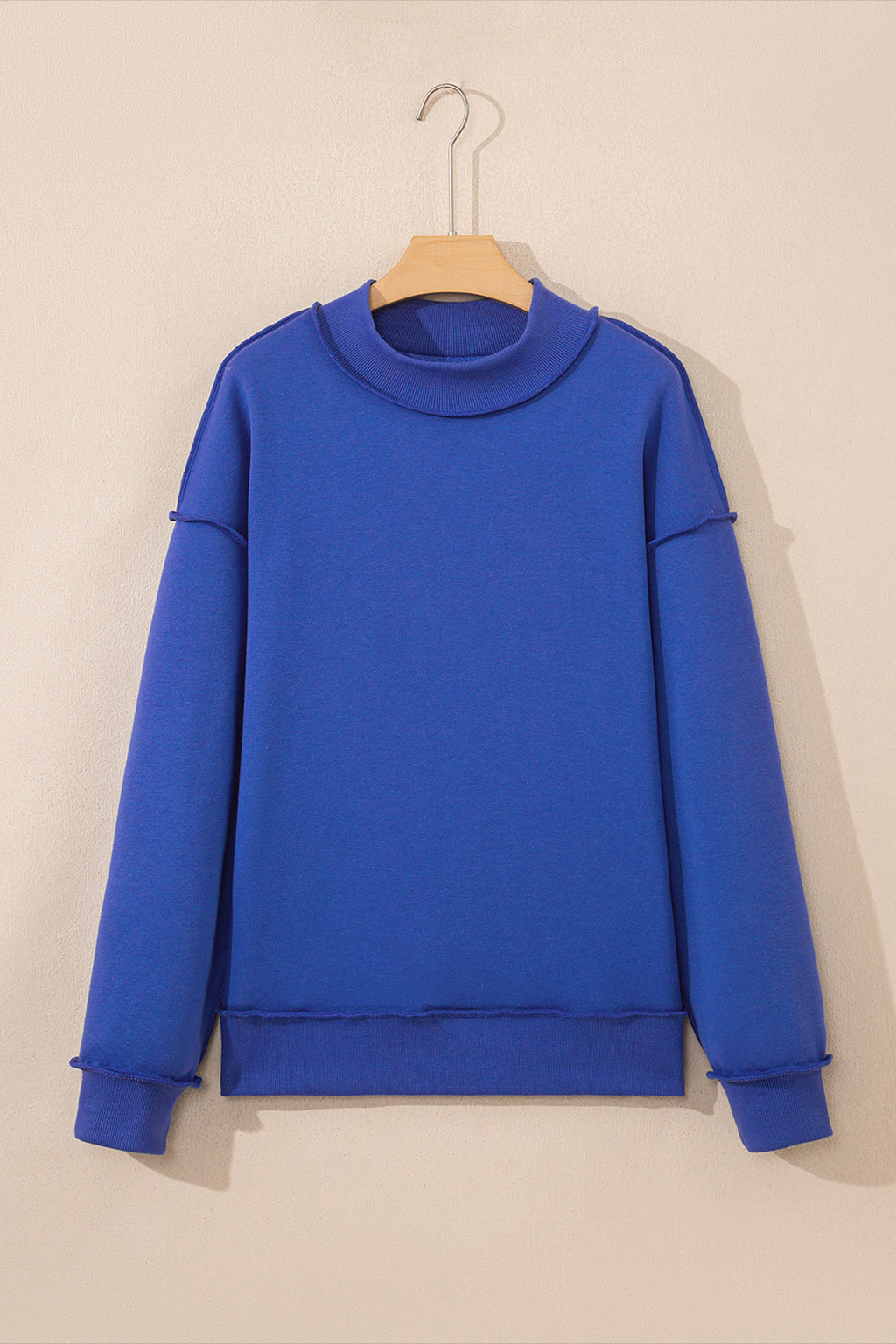 Carrot Oversize Drop Shoulder Reversible Mock Neck Sweatshirt