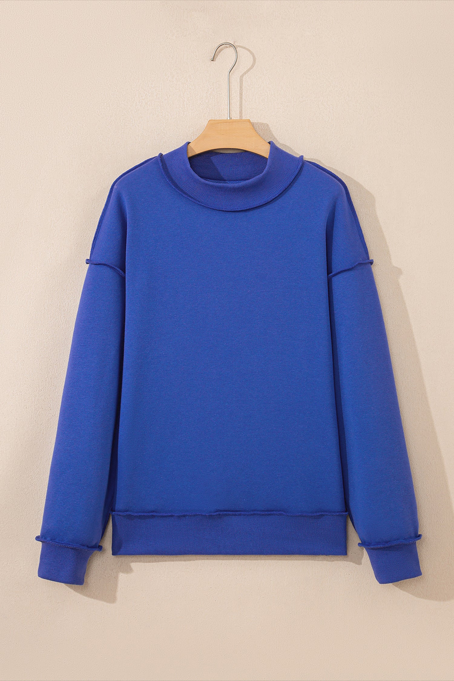 Carrot Oversize Drop Shoulder Reversible Mock Neck Sweatshirt
