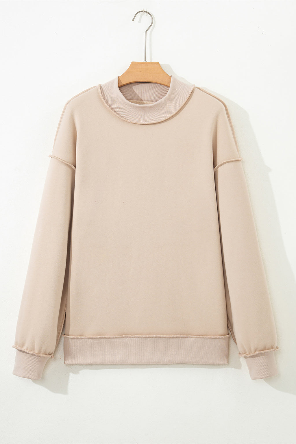 Carrot Oversize Drop Shoulder Reversible Mock Neck Sweatshirt