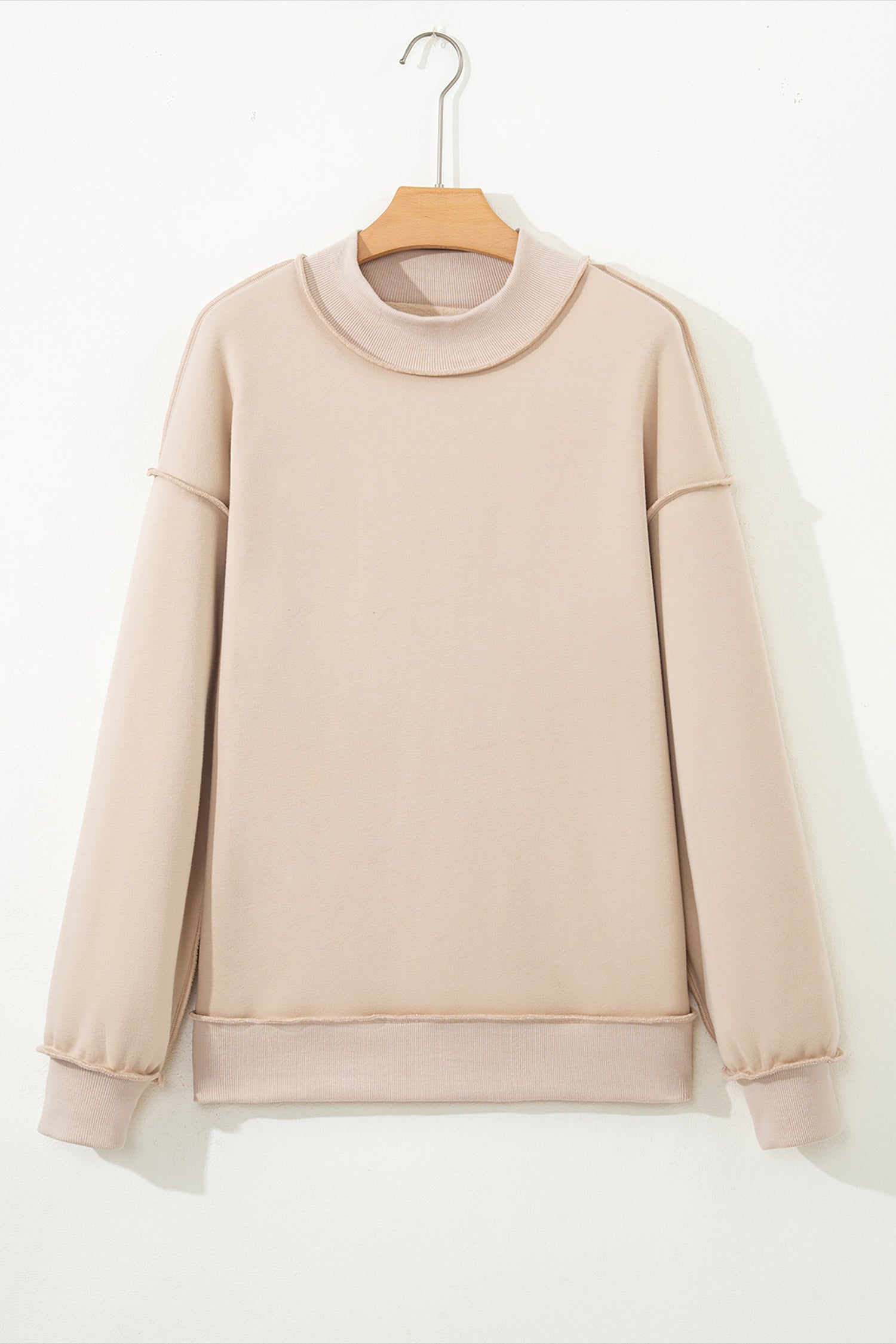 Carrot Oversize Drop Shoulder Reversible Mock Neck Sweatshirt