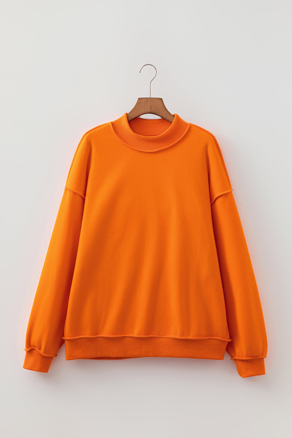 Carrot Oversize Drop Shoulder Reversible Mock Neck Sweatshirt