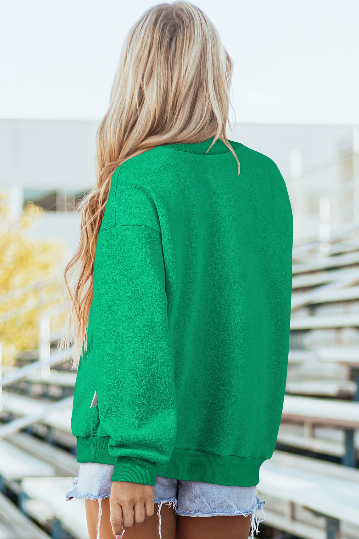 Carrot Oversize Drop Shoulder Reversible Mock Neck Sweatshirt