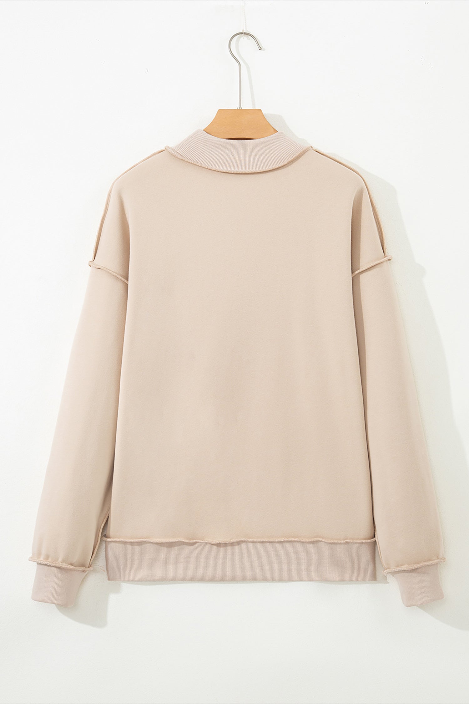Carrot Oversize Drop Shoulder Reversible Mock Neck Sweatshirt