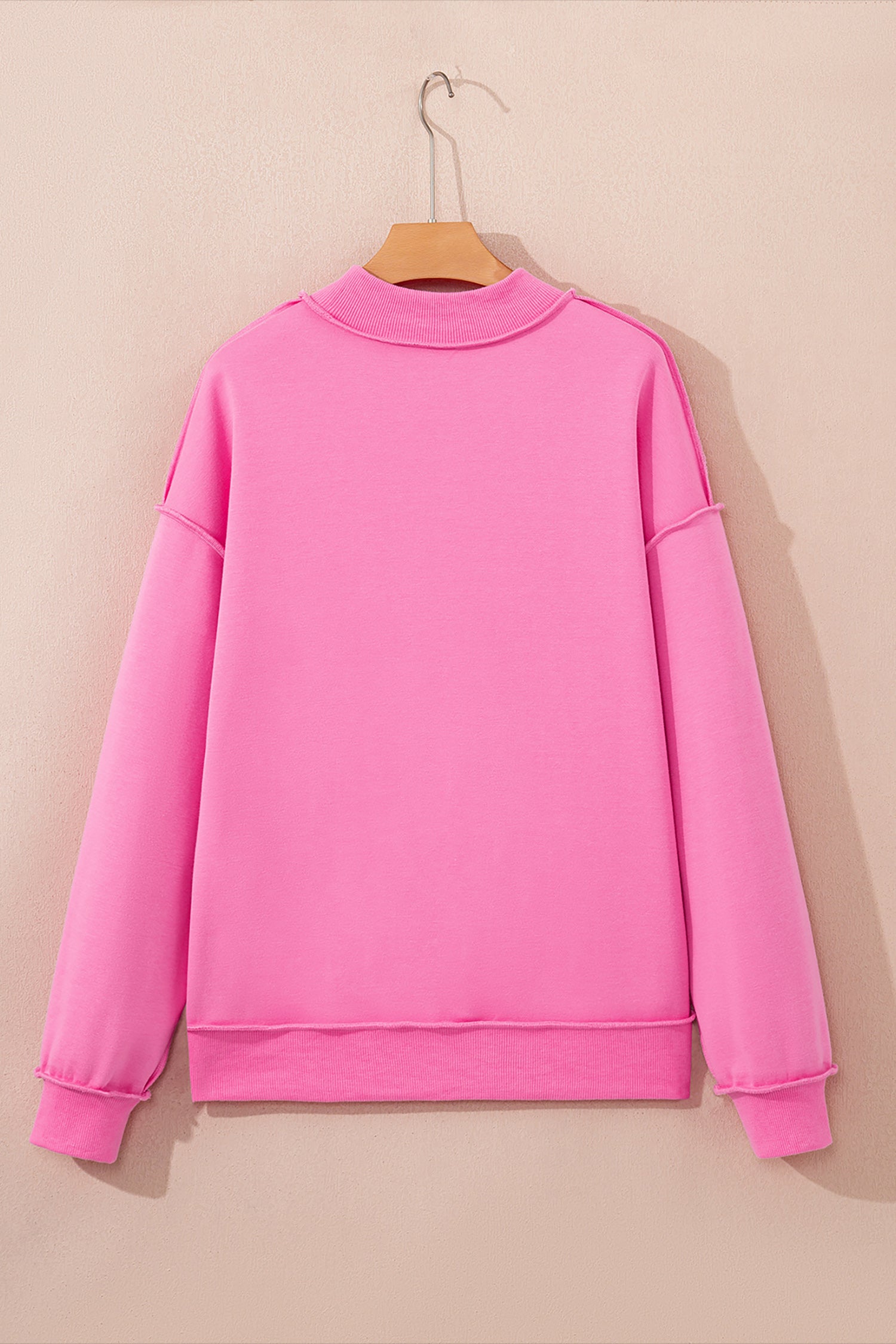 Carrot Oversize Drop Shoulder Reversible Mock Neck Sweatshirt