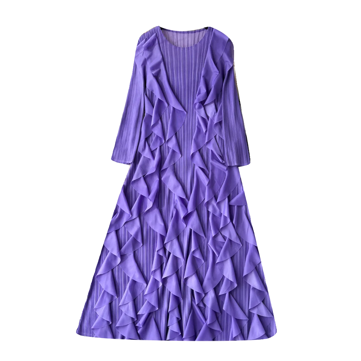 Elegant  Midi Dress For Women Empire Ruffled Shift Lace Dress