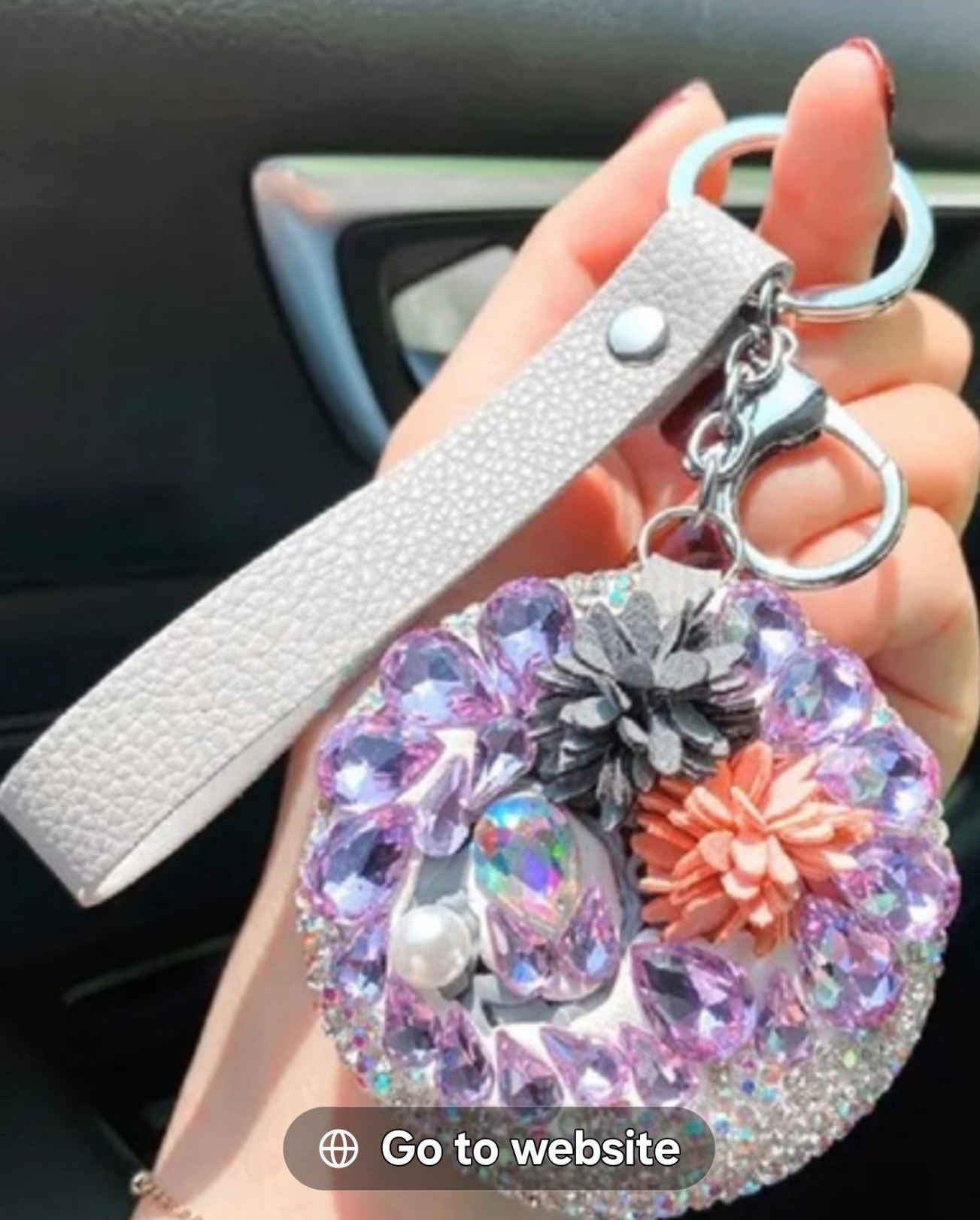 Beautiful purple compact mirror