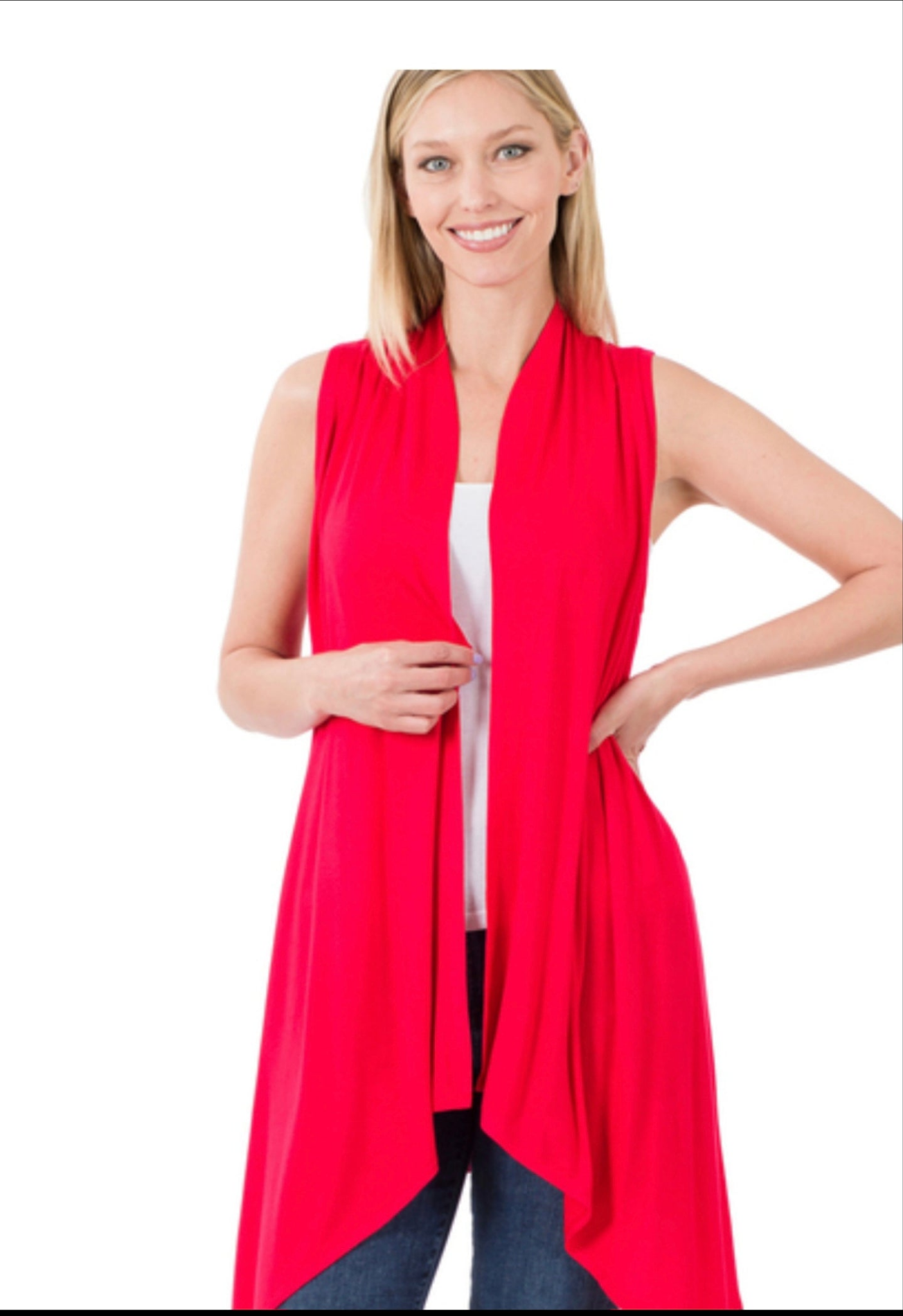 Beautiful Red Vest by Zenana