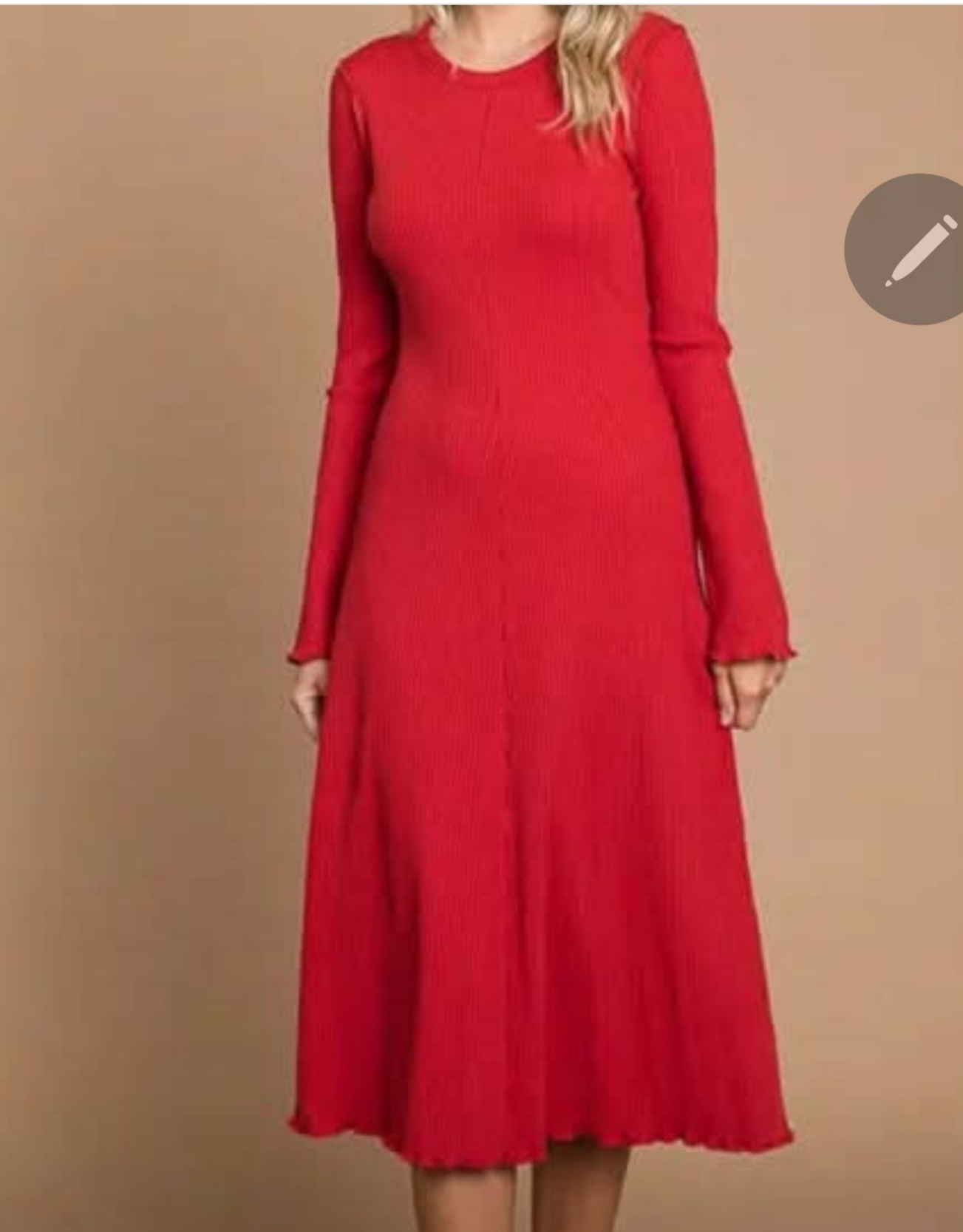 Red Midi Length Dress
