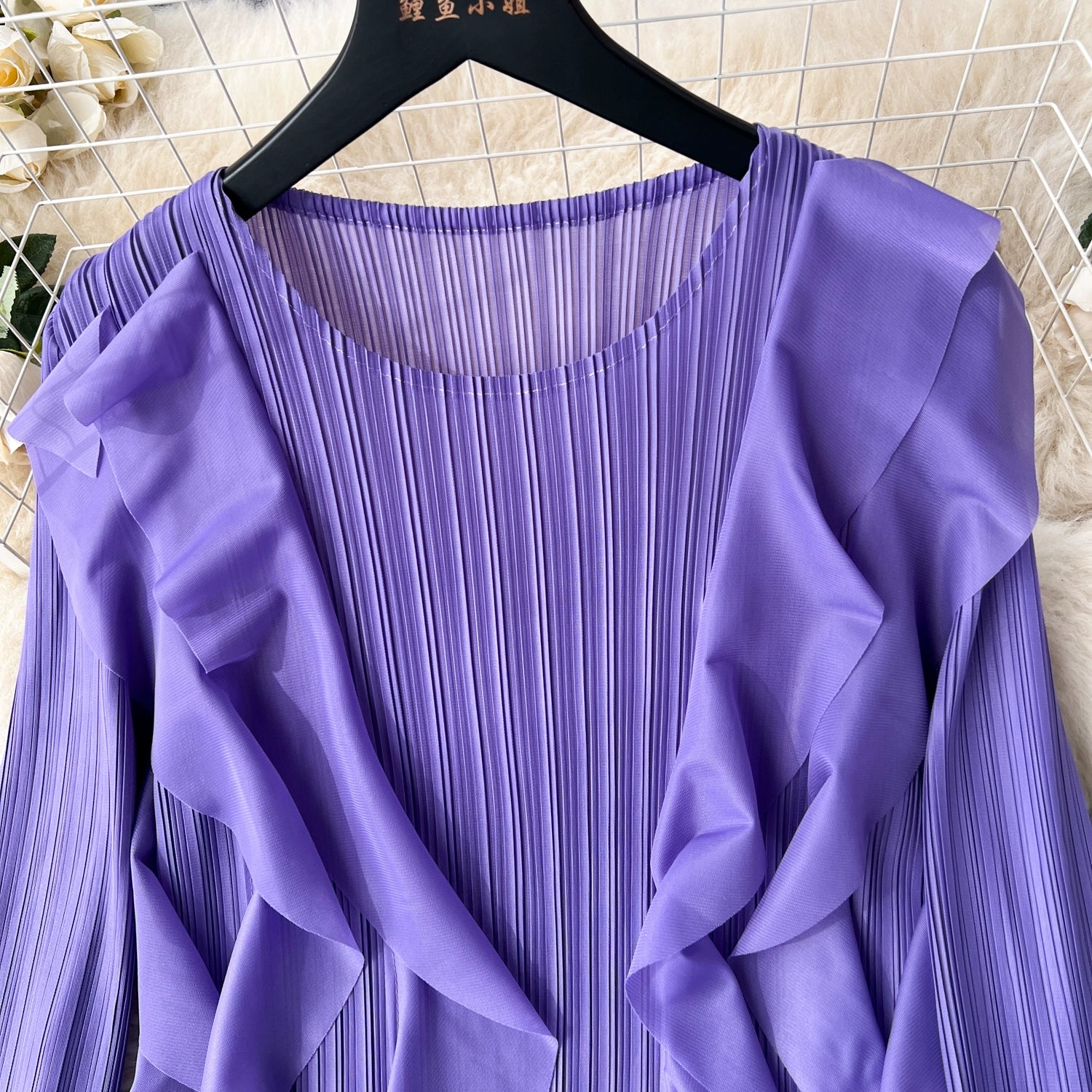 Elegant  Midi Dress For Women Empire Ruffled Shift Lace Dress