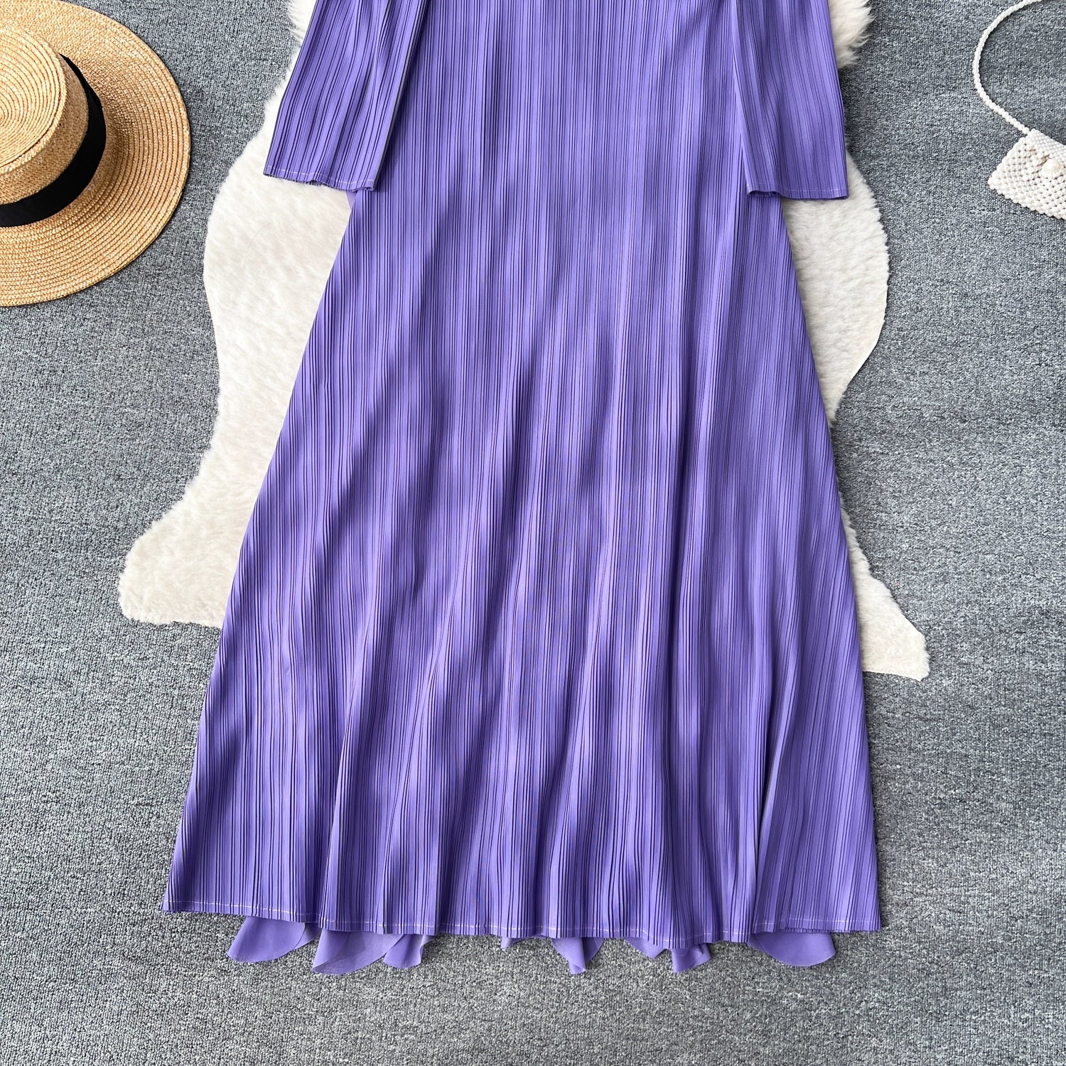 Elegant  Midi Dress For Women Empire Ruffled Shift Lace Dress