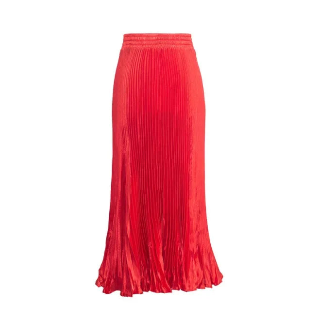 Women's Long Dress Skirt  Pleated  Long Accordion Skirt