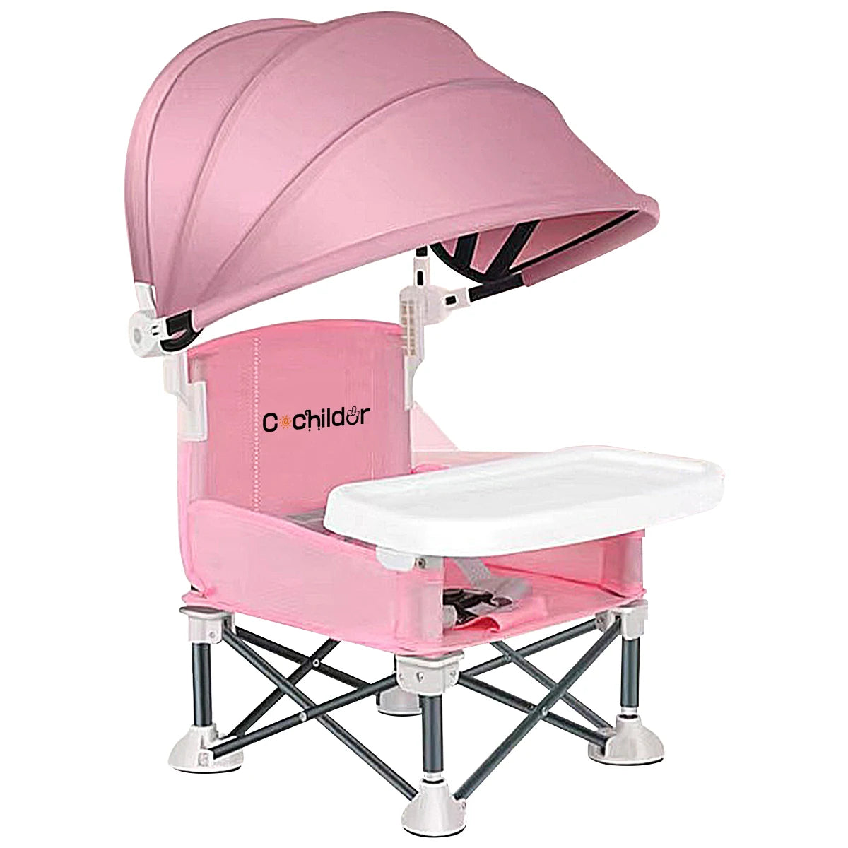 Portable dining chair for children, light and folding, removable dining plate, Suitable for dining at home and outdoor picnickin