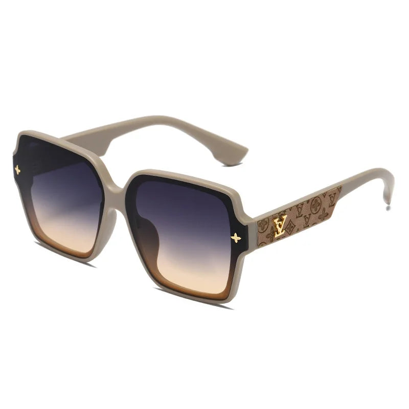 Fashion Square Frame Sunglasses for Women Luxury UV Protection Large Frame