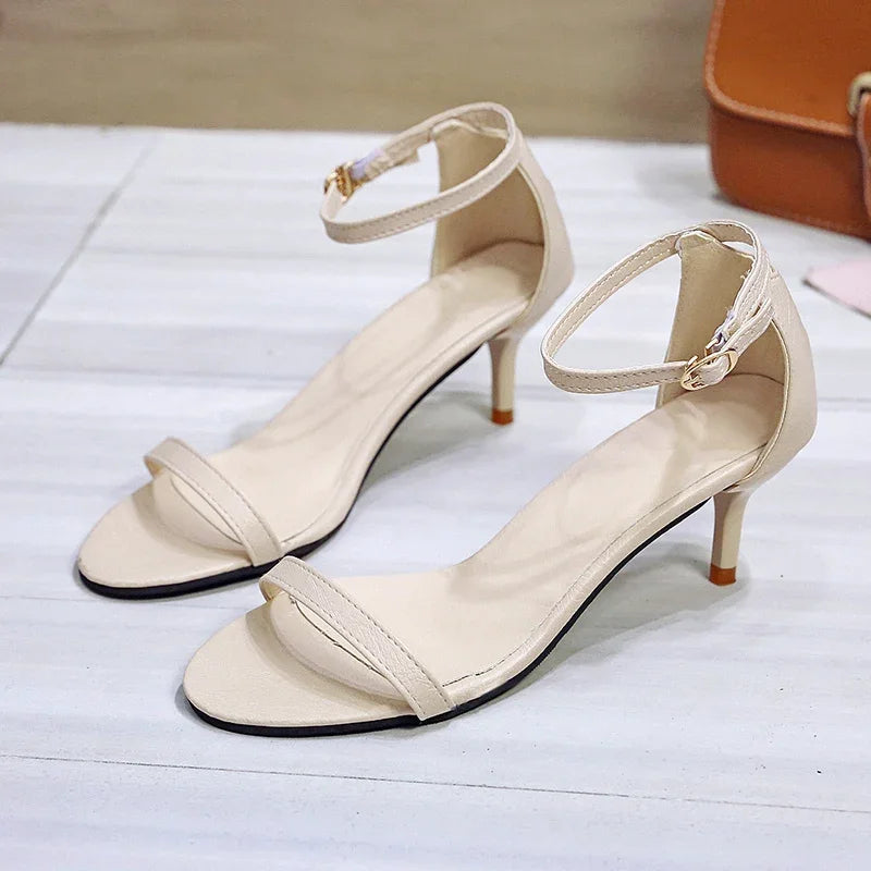 New Elegant Banquet  High Heels  Solid Color Simple Fashion Buckle Comfortable Casual heels for Women