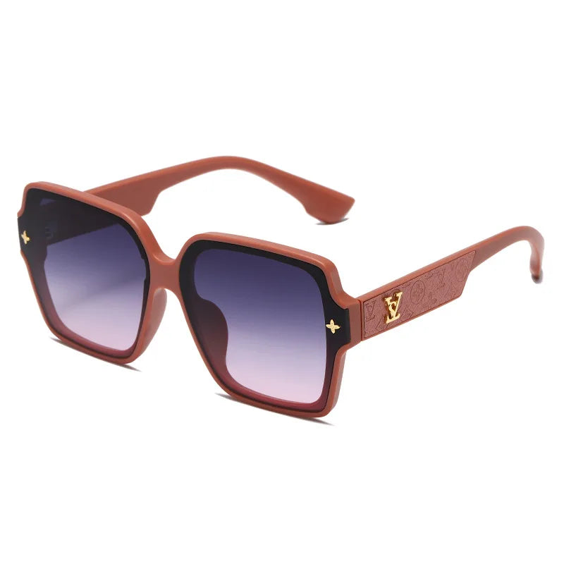Fashion Square Frame Sunglasses for Women Luxury UV Protection Large Frame