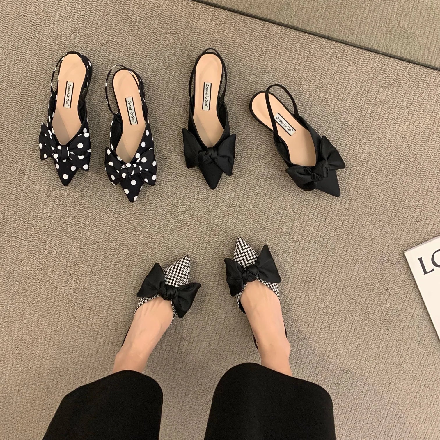 Women's Sandals Fashion Low Heels Sandals Women Shoes Elegant Pointed Straps Fashion Pumps Sandalias De Mujer