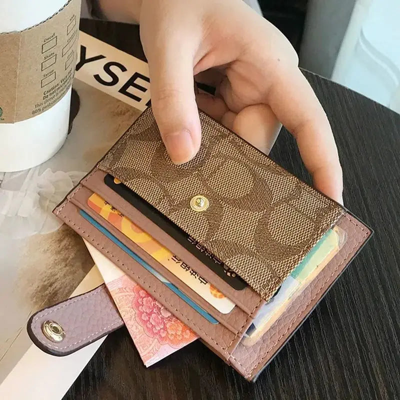 Ultra-thin Ins Style Card Holder Fashion Mini Short Envelope For Women Appliques Card&ID Wallet Credit Card Purse