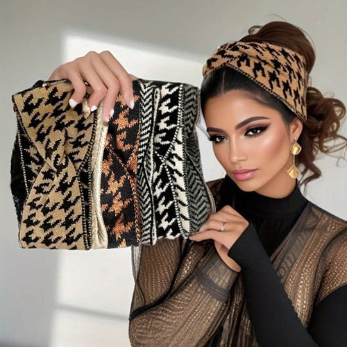 5PCS/3PCS Set Knitted Thousand Fashion Women's Headbands Retro Warm High Elasticity Hairband