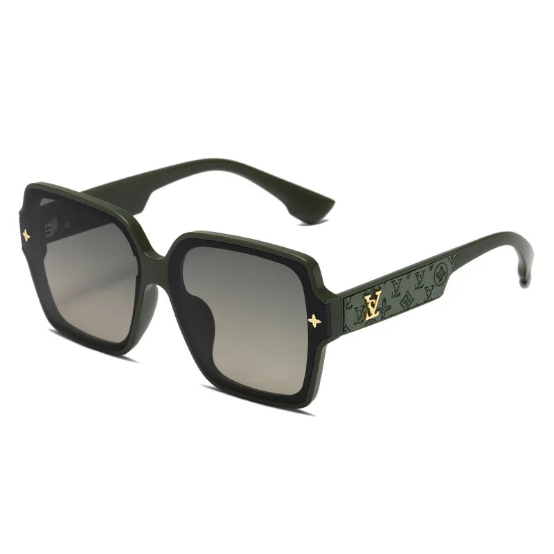 Fashion Square Frame Sunglasses for Women Luxury UV Protection Large Frame