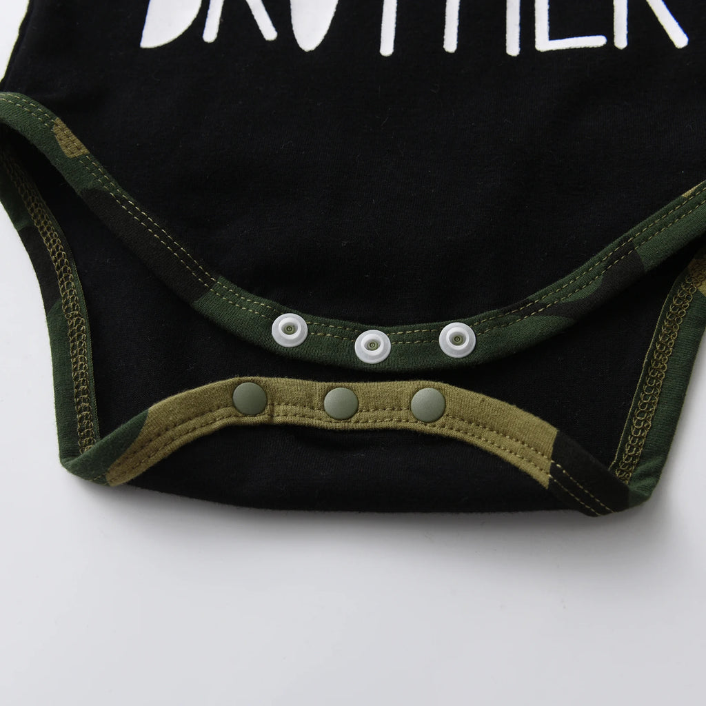 Fall New infant Baby Boy Clothes Set Toddler Boys Long Sleeve Hooded Romper Top Camo Drawstring Pants Newborn Outfit