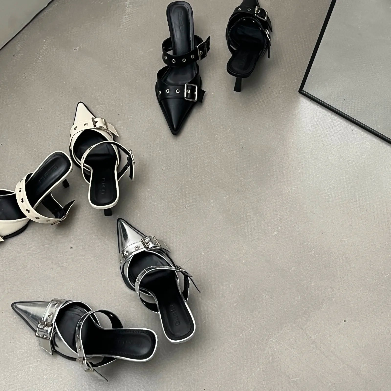 NEW Pointed Belt Buckle Thin Heel Belt Buckle Single Shoes Women's  High-heeled elegant shoes !!