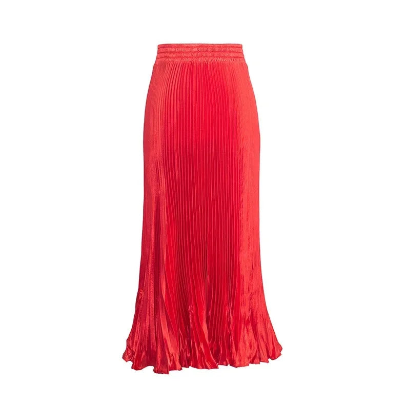 Women's Long Dress Skirt  Pleated  Long Accordion Skirt