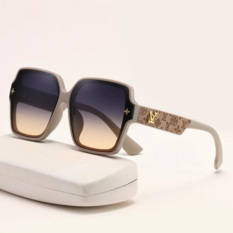 Fashion Square Frame Sunglasses for Women Luxury UV Protection Large Frame