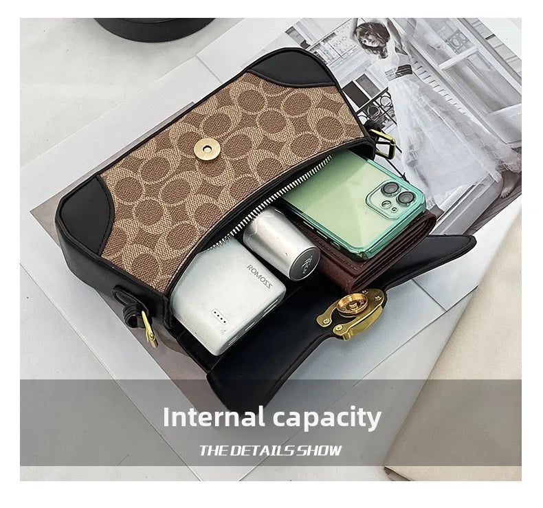 Latest crossbody bag, fashionable retro small square bag, versatile women's temperament, versatile shoulder bag, underarm bag