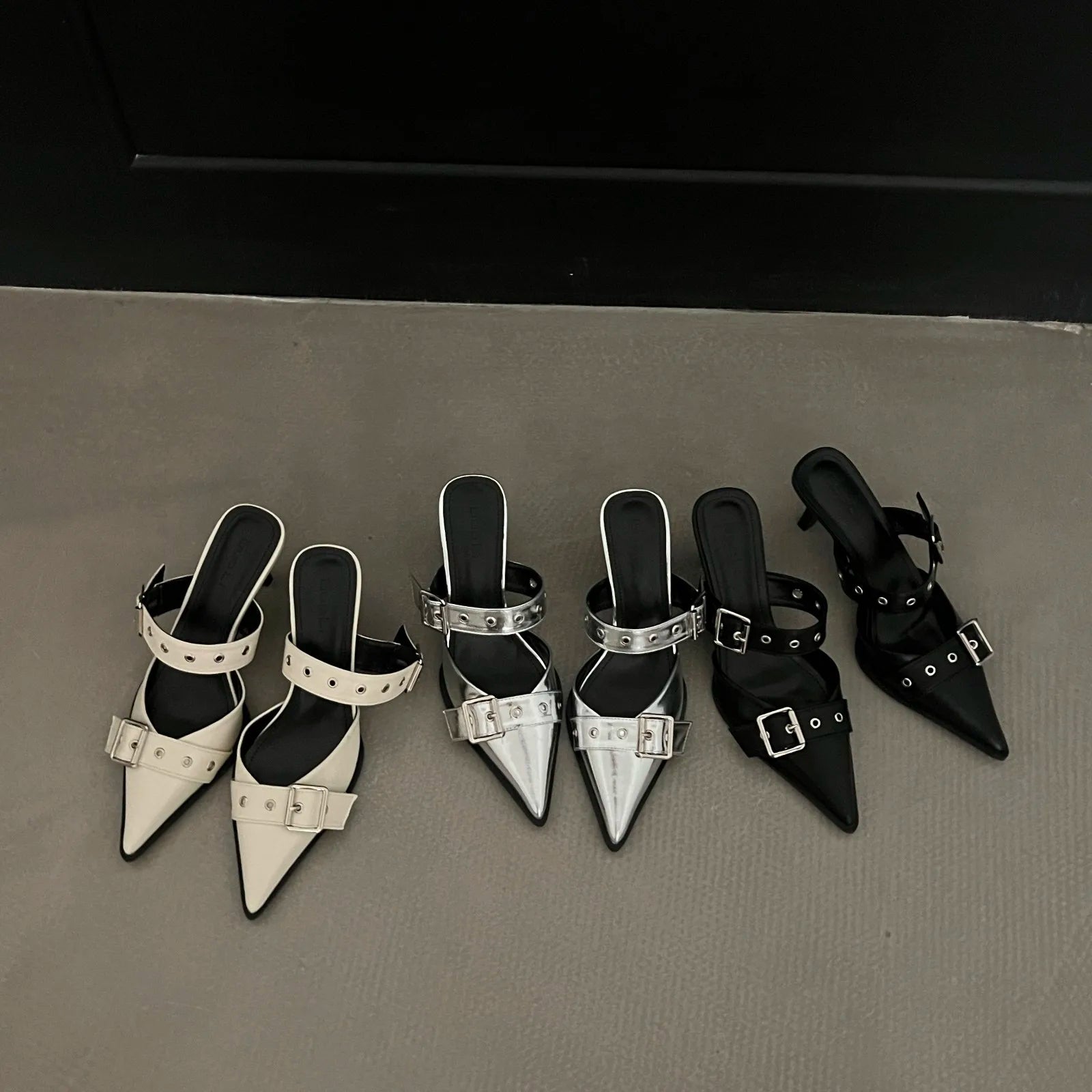 NEW Pointed Belt Buckle Thin Heel Belt Buckle Single Shoes Women's  High-heeled elegant shoes !!