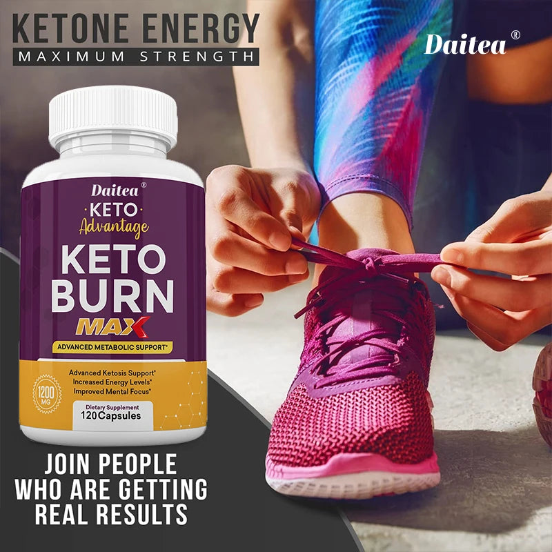 Fat Burn Keto Capsules - Metabolism, Healthy Weight Management, Energy, Muscle Mass Ketosis Support for Men Women 120 Capsules