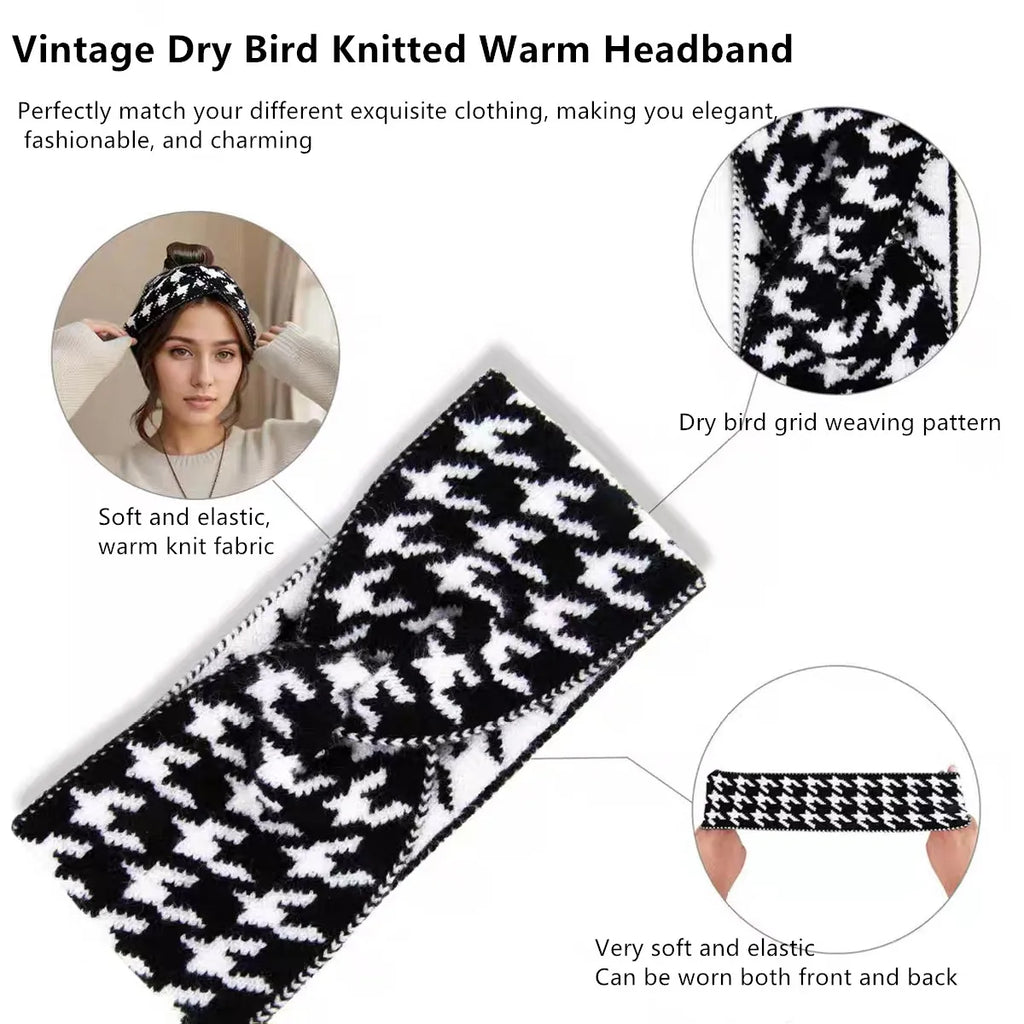 5PCS/3PCS Set Knitted Thousand Fashion Women's Headbands Retro Warm High Elasticity Hairband