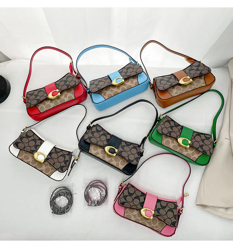 Latest crossbody bag, fashionable retro small square bag, versatile women's temperament, versatile shoulder bag, underarm bag