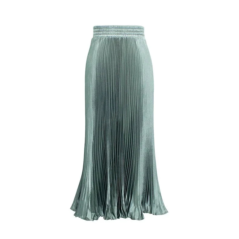 Women's Long Dress Skirt  Pleated  Long Accordion Skirt