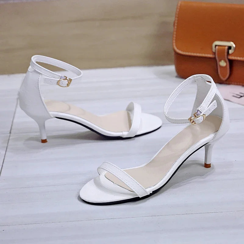 New Elegant Banquet  High Heels  Solid Color Simple Fashion Buckle Comfortable Casual heels for Women