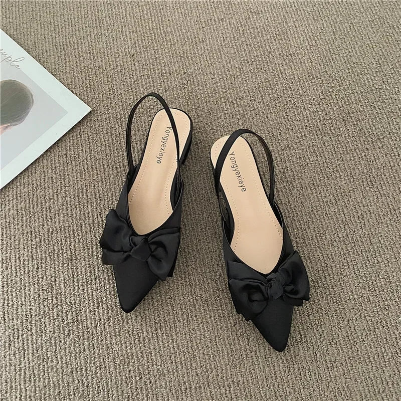 Women's Sandals Fashion Low Heels Sandals Women Shoes Elegant Pointed Straps Fashion Pumps Sandalias De Mujer
