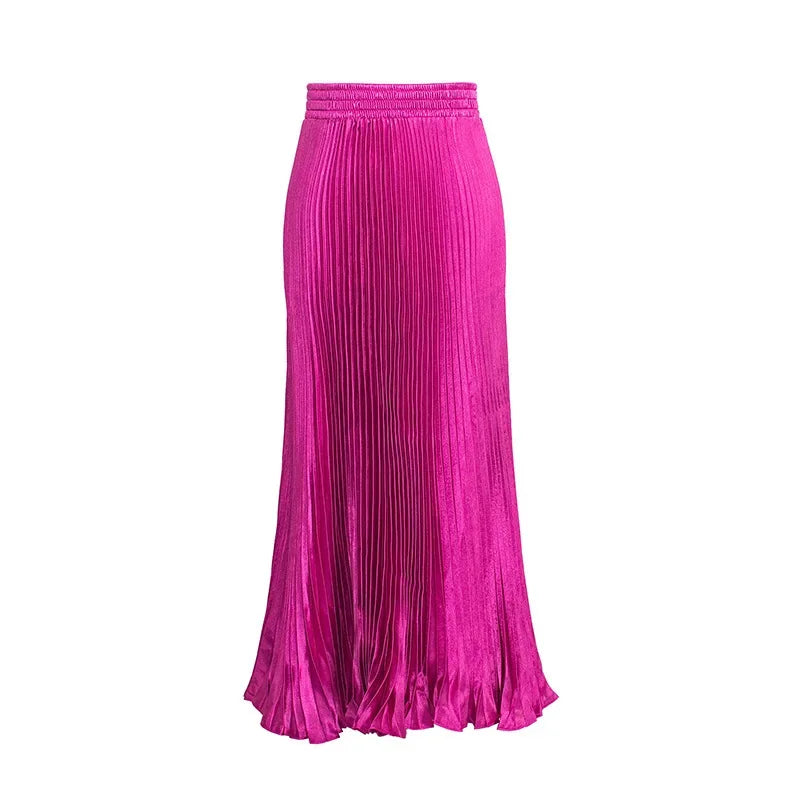 Women's Long Dress Skirt  Pleated  Long Accordion Skirt