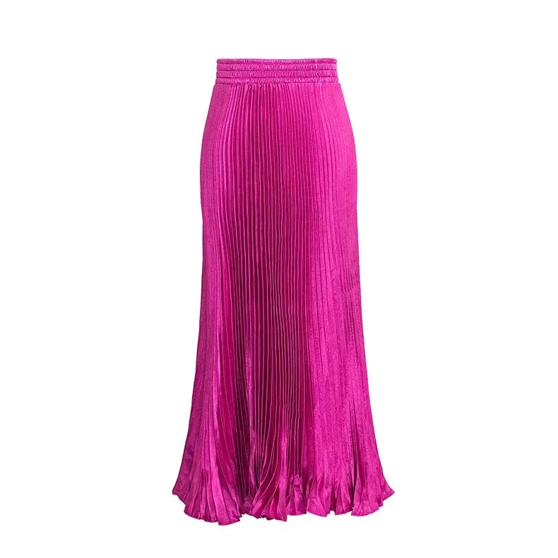 Women's Long Dress Skirt  Pleated  Long Accordion Skirt