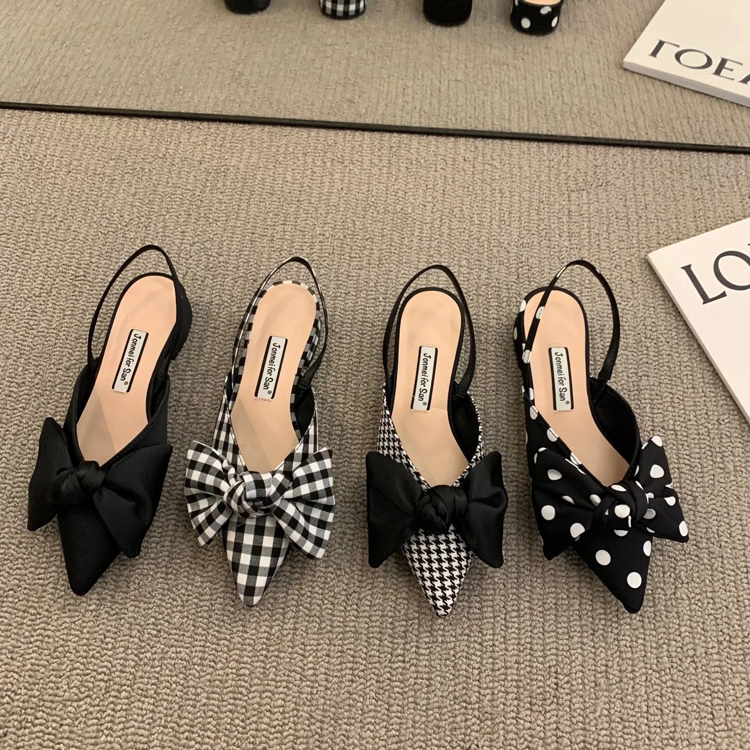 Women's Sandals Fashion Low Heels Sandals Women Shoes Elegant Pointed Straps Fashion Pumps Sandalias De Mujer