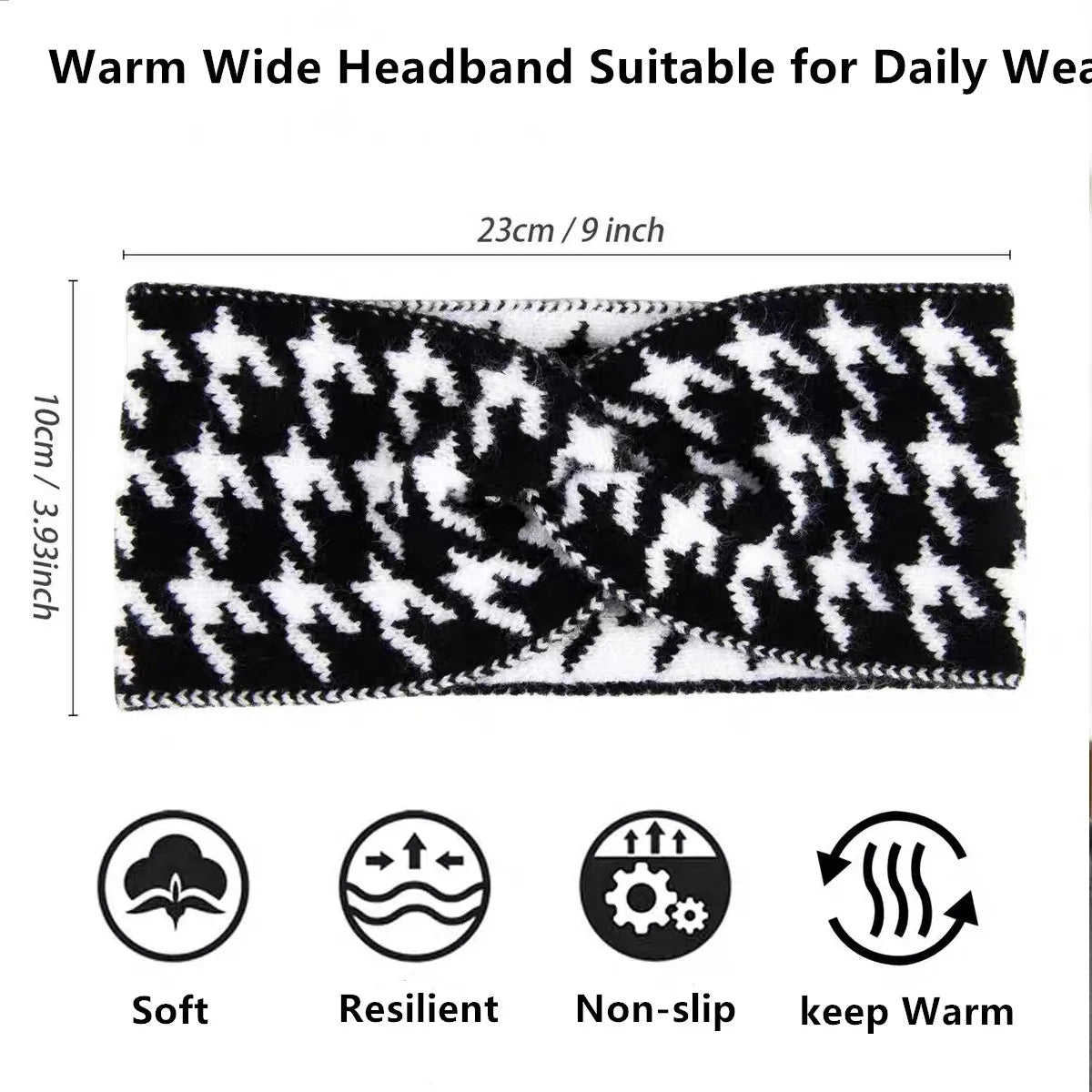 5PCS/3PCS Set Knitted Thousand Fashion Women's Headbands Retro Warm High Elasticity Hairband